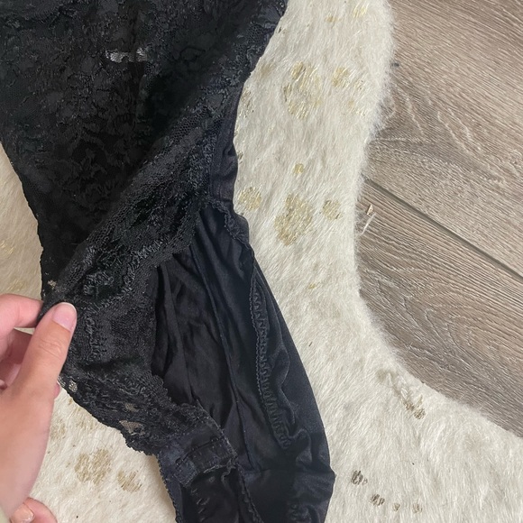 Victoria’s Secret vintage black lace high cut bodysuit - Picture 4 of 7